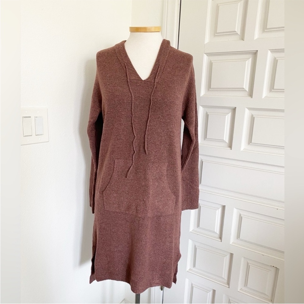 NWT STITCHDROP Signature Joel Cozy Hoodie Dress Raisin Brown Nordstrom Small